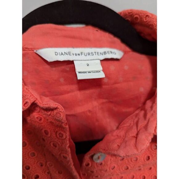 Diane Von Furstenberg DVF Skylar eyelet ocean coral 2 - Picture 5 of 8